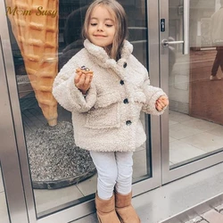 Fashion Baby Girl Boy Winter Jacket Thick Lamb Wool Infant Toddler Child Warm Sheep Like Coat Baby Outwear Cotton 1-8Y