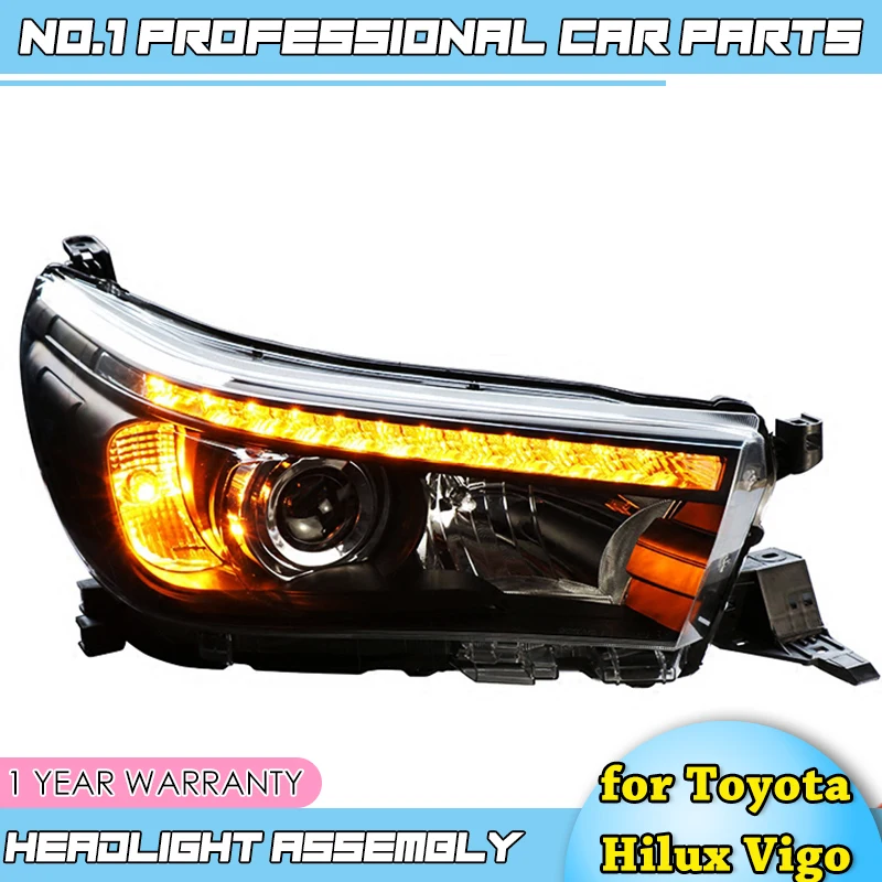 

car accessories For Toyota Hilux Vigo 2016 Headlights LED Headlight DRL Lens Double Beam HID Xenon car accessories