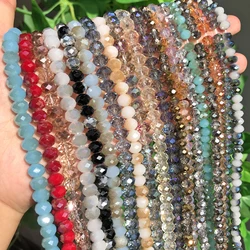 AB Clear Rondelle Austria Crystal Beads Faceted Czech Glass Beads Loose Spacer Beads for Jewelry Making DIY Bracelet Accessories