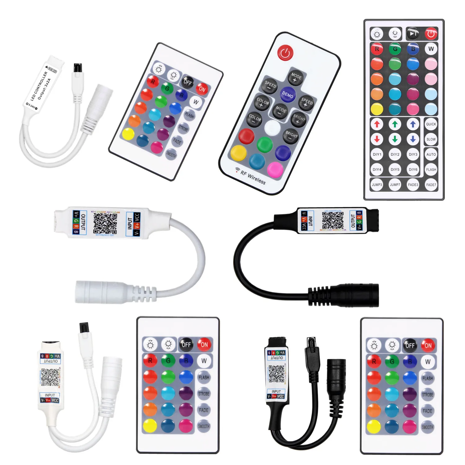 Imagem -06 - Controlador Claro Conduzido com Controlo a Distância Rgb 12v Rgb 3528 5050