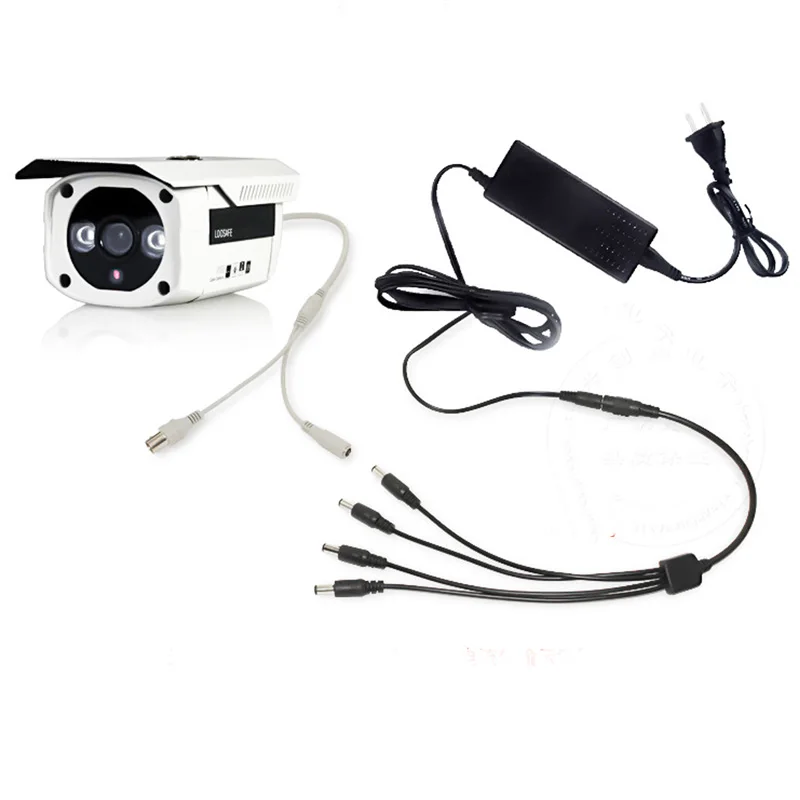 Câble répartiteur d'alimentation CC pour caméra CCTV, câble répartiteur d'alimentation, 1 mâle à 2 touristes femelles, 4 voies, 8 voies, 12V, 3.0-4.5mm