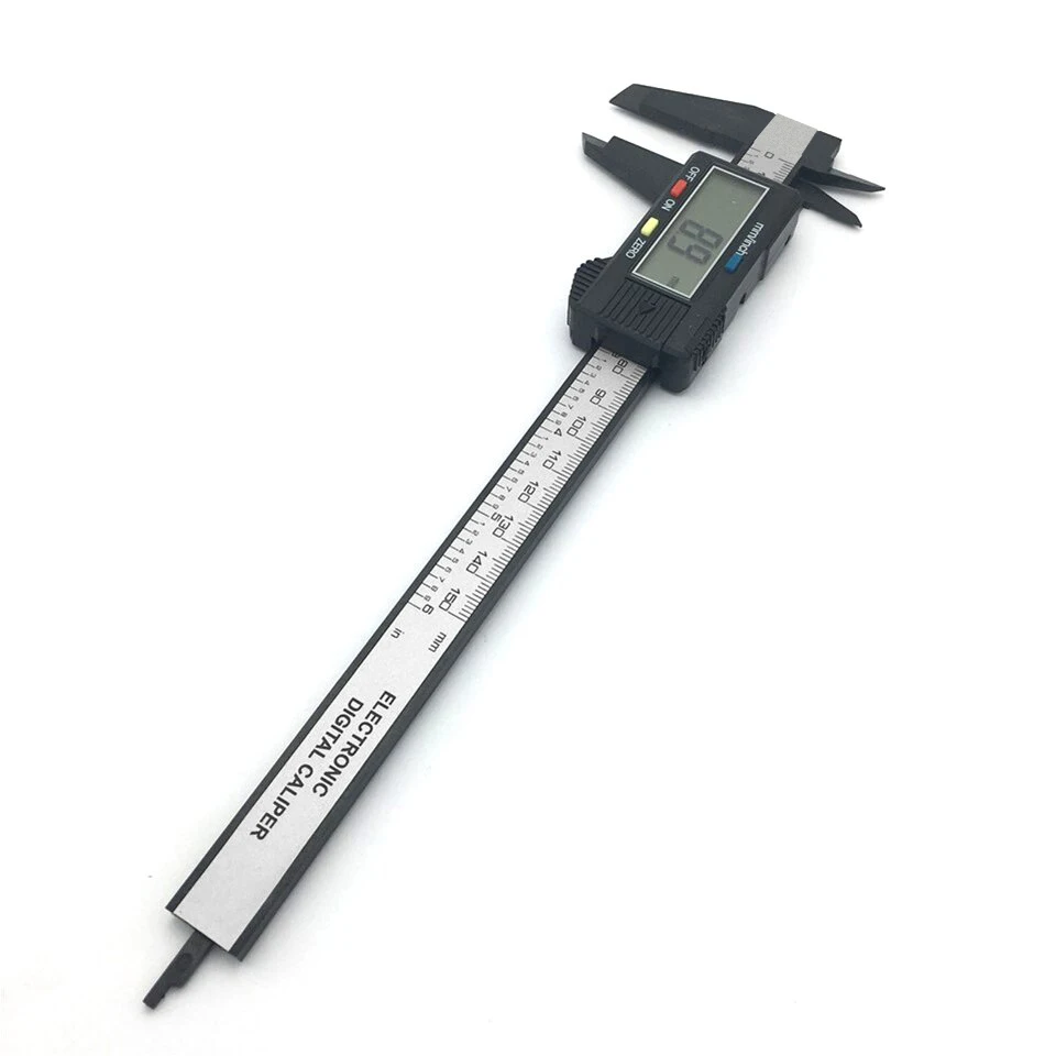 Vernier Caliper 0-150mm 6 inch Measuring Tool Plastic LCD Digital Electronic Carbon Fiber Ruler by PROSTORMER