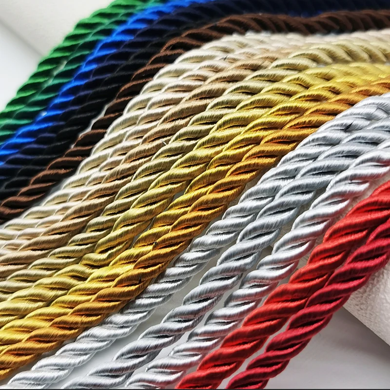 5 yardas/lote 6mm cuerda de paracord de 3 hebras cuerda de polipropileno para accesorios de decoración del hogar DIY decoración textil hecha a mano para el hogar
