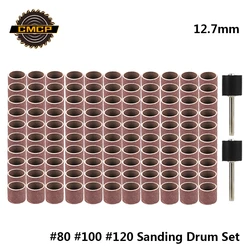 CMCP Sanding Drum Set Grit #80 #100 #120 Dremel With Sanding Mandrels Sanding Bands For Dremel Rotary Tools Abrasive Tools