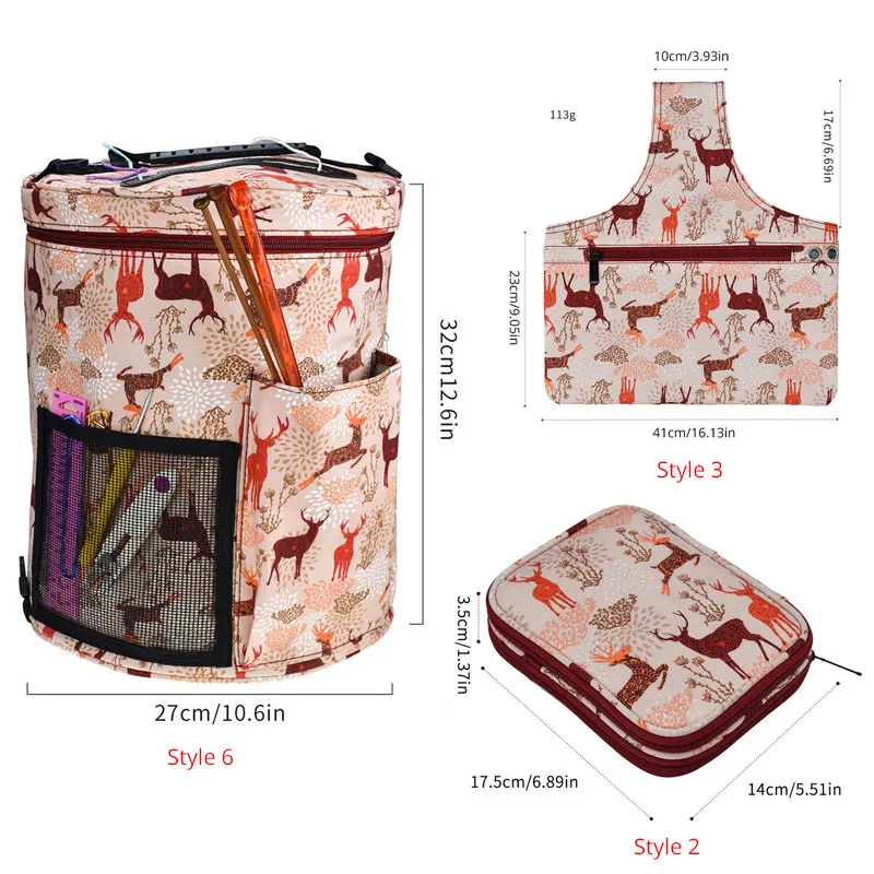 KOKNIT Crochet Hooks Thread Yarn Storage Bag DIY Organizer Holder Wool Crochet Hooks Knitting Needles Sewing Set DIY Storage Bag