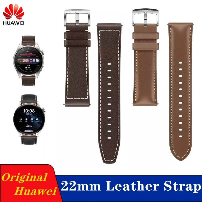 Huawei Watch 3pro New Titanium Stainless Steel Leather Watch Strap for Huawei Watch 3 3pro Fluoroelastomer Rubber Watch Band