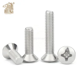 M2 M2.5 M3 M4 M5 M6 GB820 DIN966 A2-70 304 Stainless Steel Cross Recessed Phillips Raised Countersunk Head Half Oval Screw Bolt