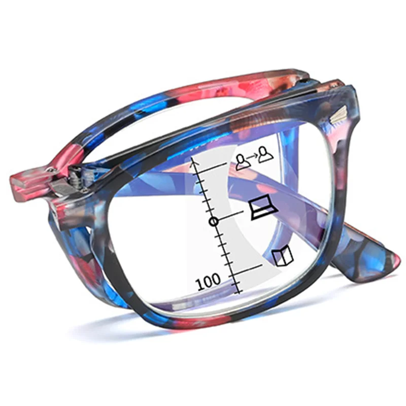 Fold Progressive Glasses Multifocal Reading Eyeglasses Men Anti Blue Magnifier Eyewear Women +1.0.+2.0.+2.5.+3.0.+3.5.+4.0