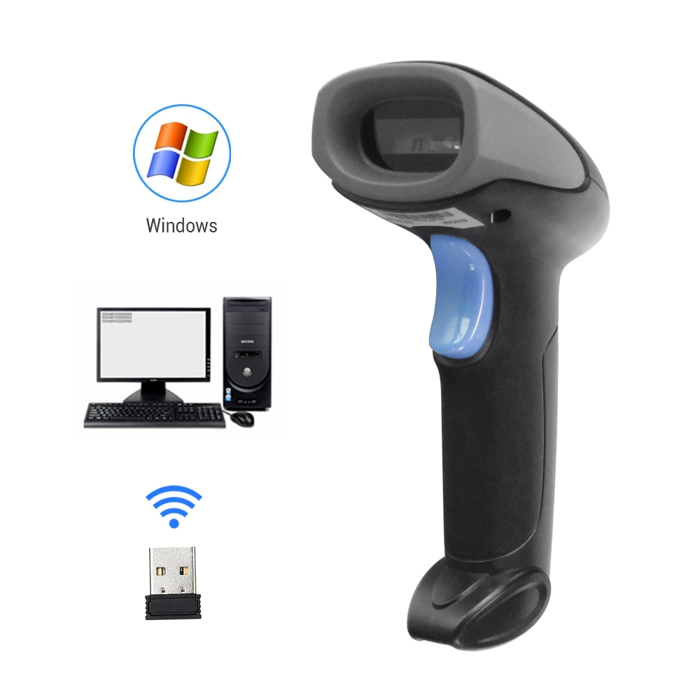 HZTZ Wireless Barcode Scanner USB Verdrahtete/2,4G Wireless 1D Bar code Reader für Inventar POS-Terminal