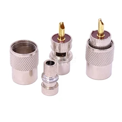 1PCS UHF PL259 Male Plug Screwed Coupling Connector RF UHF Coaxial Male PL259 Plug Crimp For RG8U RG58 cable