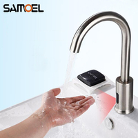 Samoel Economic SUS 304 Stainless Steel Automatic Bathroom Basin Faucet Touch Free Auto Sensor Kitchen Sink Cold Water Tap S847