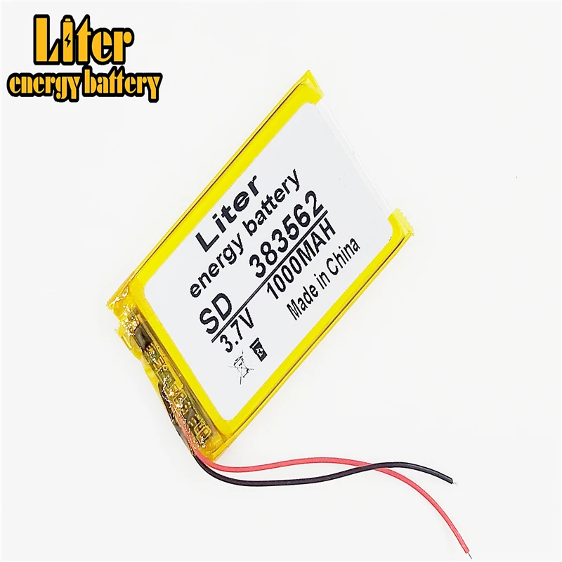 3.7V 383562 403560 Liter Energi Lipo Rc Battery 1000Mah untuk Rc Li Polimer Helikopter Kecil, GPS MP3,MP4, Alat