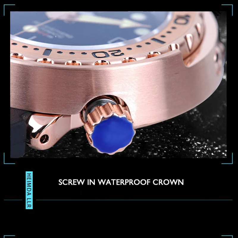 Heimdallr ساعة غوص للرجال 47 ملم تونا ساعة يد ميكانيكية أوتوماتيكية 20ATM مقاومة للماء C3 مضيئة NH35 مرآة الياقوت #5
