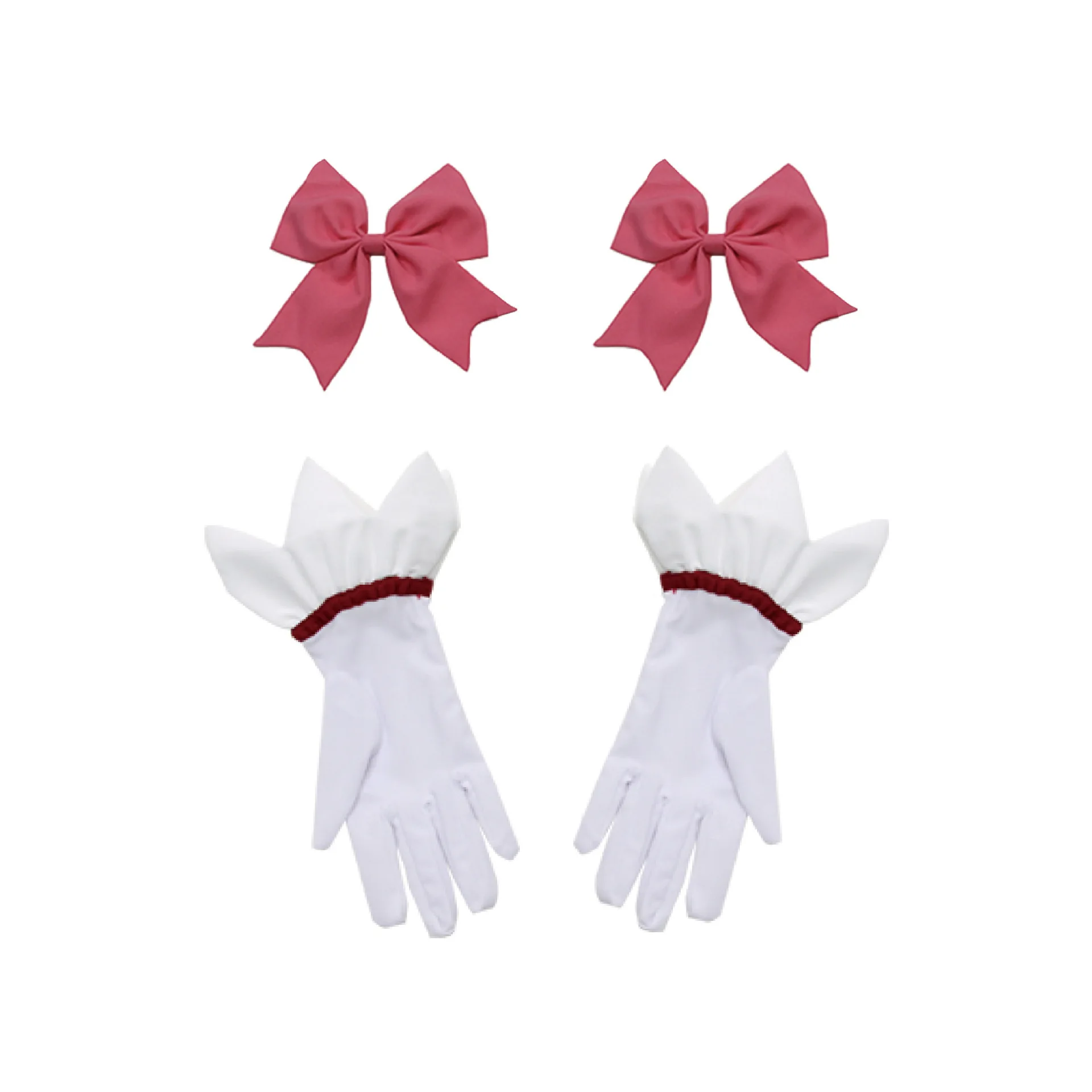 Puella Magi Madoka Magica Magisch Meisje Kaname Madoka Cosplay Kostuum Korte Baljurk Met Bowknopen Cosplay Kostuum Pruik