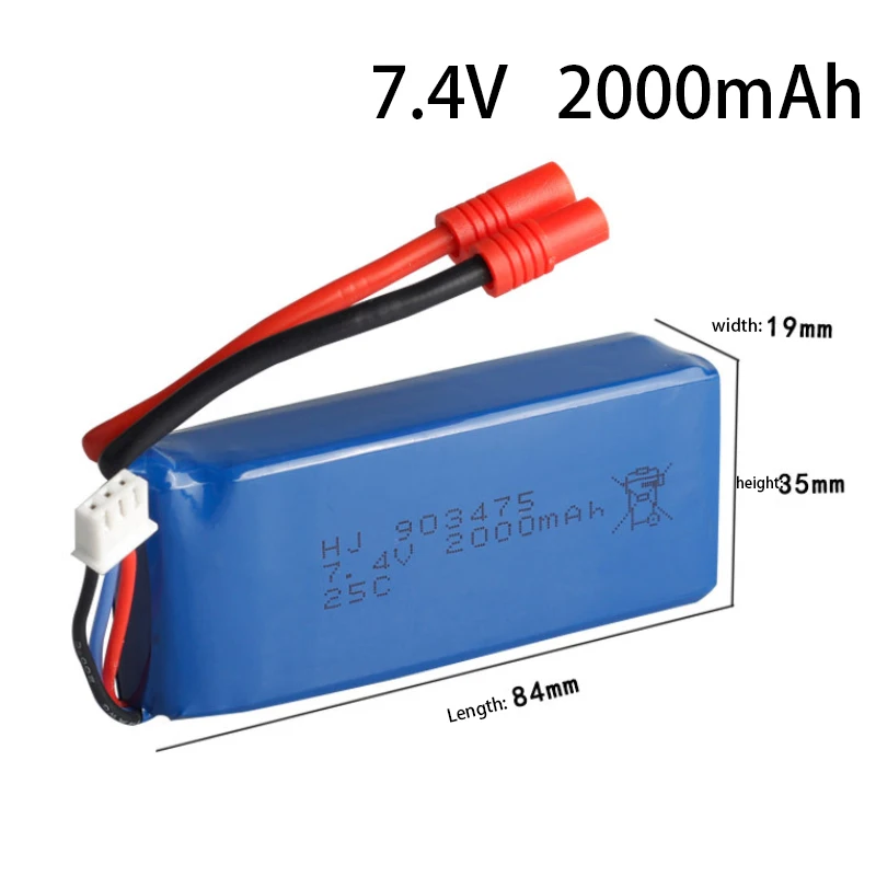 7.4 V 2000 mAh dla X8C X8W X8G quadrocopter 7.4 V 2000 mAh o dużej pojemności bateria Lipo 903475/ładowarka