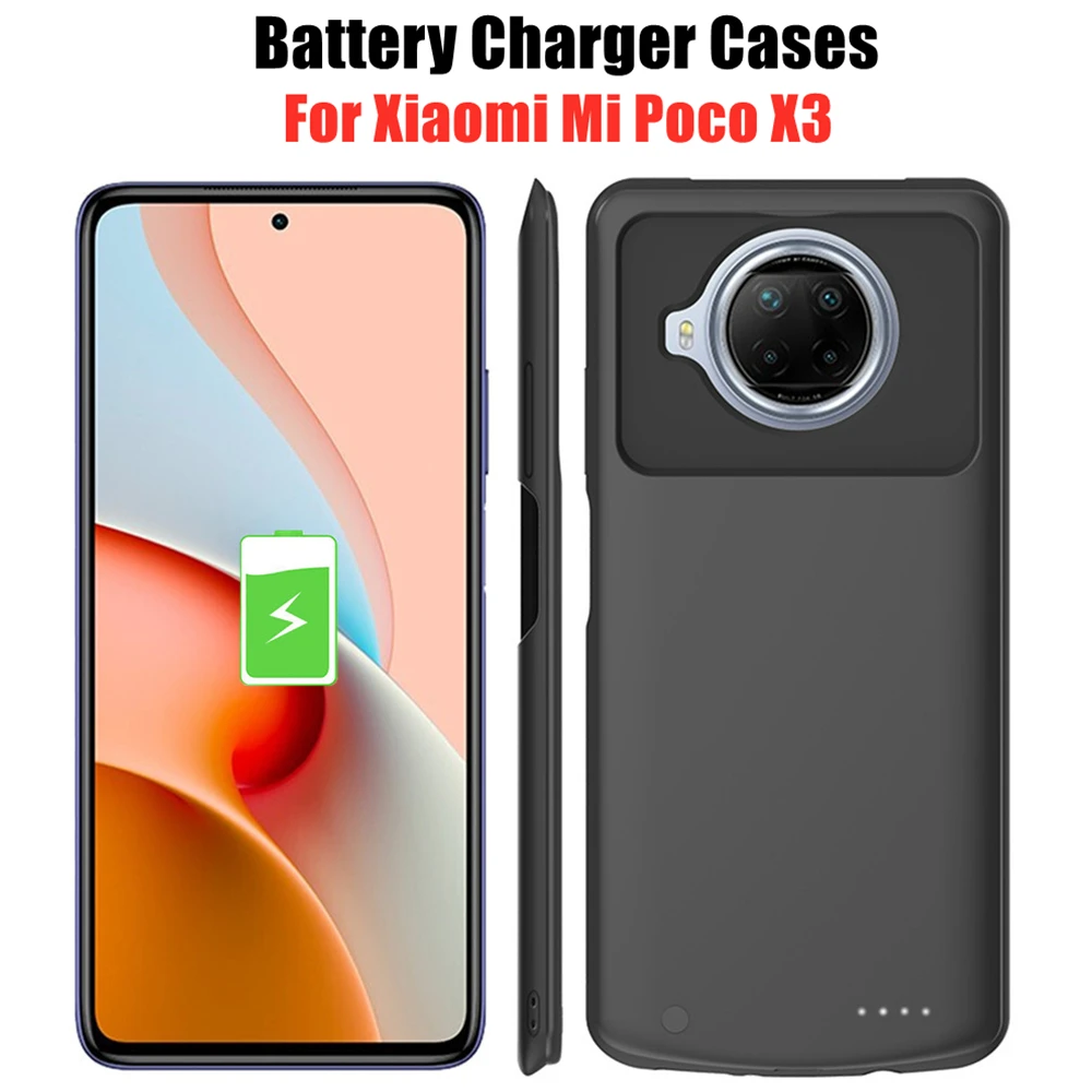 Portable Charger Case For Xiaomi Mi Poco X3 External Battery Cases 6800mAh Power Bank Charging Cover For Xiaomi Poco X3