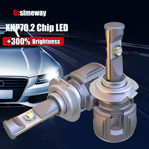 2PCS H7 LED Car Light H11 H8 H1 H4 H9 9005 D2S D2H 9006 9012 LED Headlight Bulb 12V XHP70 Chip 120W 30000LM 6000K Auto Fog Lamp