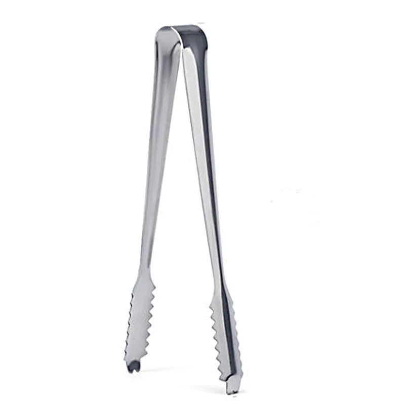 1Pcs Kitchen Tool Stainless Steel Tongs For Barbecue Party Bar BBQ Clip Bread Food Ice Clamp Ice Tong Cooking Accessories