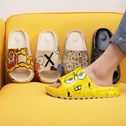 Women's Plus Size Increase Platform Slippers, Women's and Men'a Graffiti Fish Mouth Slippers, Couple Bathroom Home Sandals