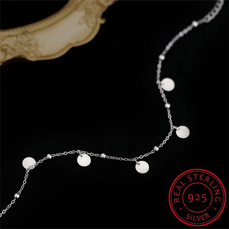 Bracelets de cheville géométriques en argent regardé 925, perles minimalistes, bijoux de pied, bracelet pour rinçage, mode estivale, SCT011