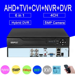 XMeye-sistema híbrido de videovigilancia Hi3520D, grabador de vídeo Hi3520D con audio, detección facial, 5MP, 4 canales, TVI, CVI, NVR, AHD, CCTV, DVR