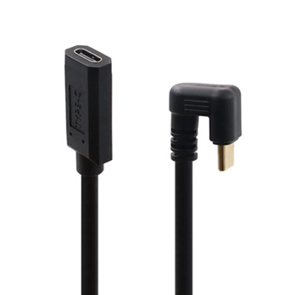 Câble USB3.1 plaqué or mâle à femelle 10Gbps 4K 60Hz 3.1Type C, câble coudé en U à 180 degrés