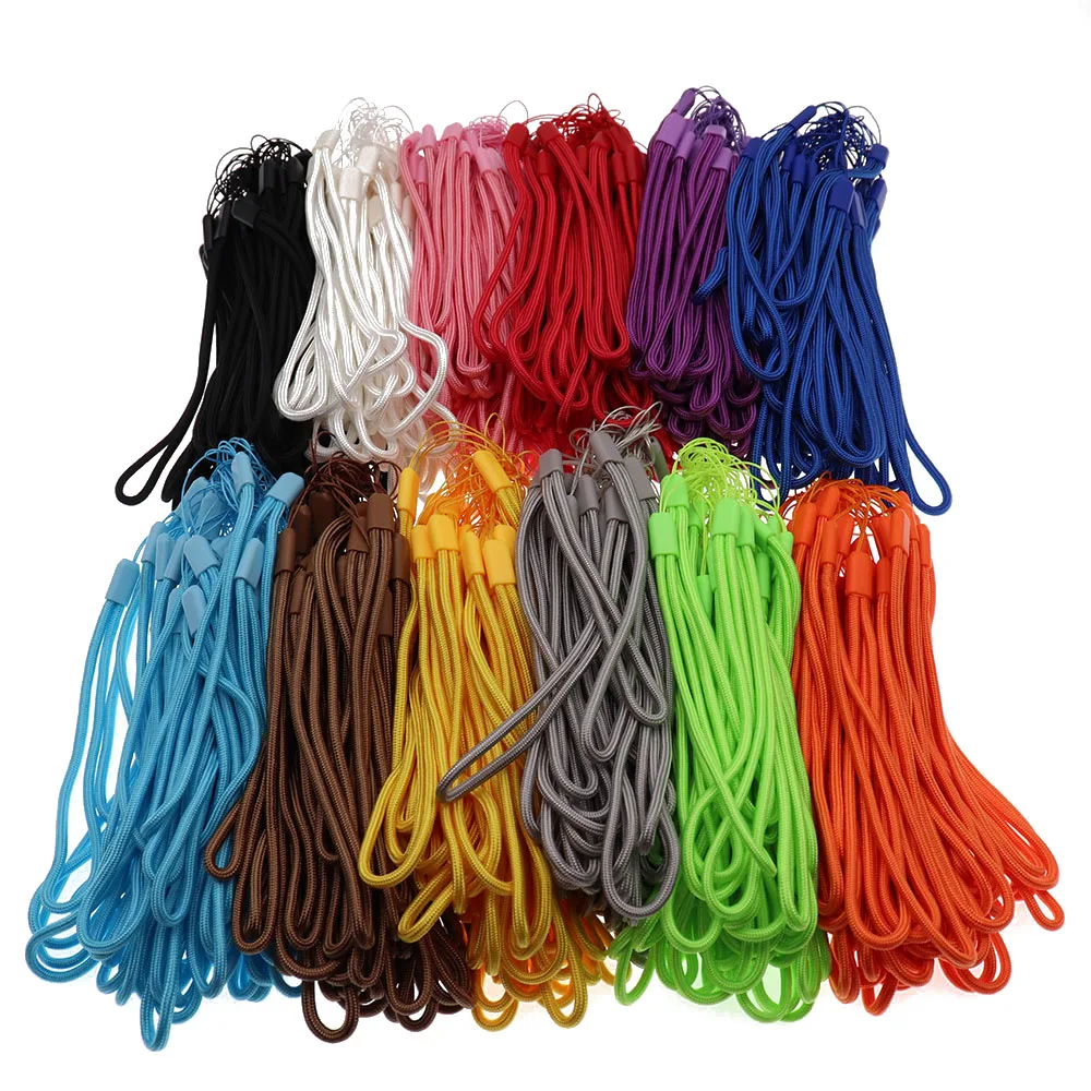 สายคล้องโทรศัพท์มือถือไนลอนสำหรับข้อมือสายคล้องมือถือแบบแขวนเชือก DIY สายคล้องมือถือแบบสุ่มสีสายโทรศัพท์