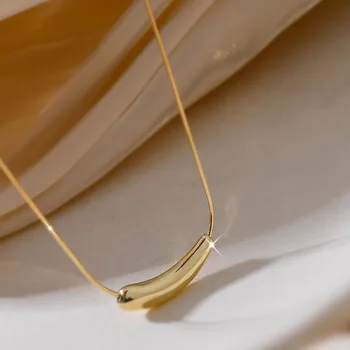 316L 스테인레스 스틸 패션 파인 쥬얼리 캐주얼 미니멀리즘 커브 매력 뱀 뼈 체인 초커 목걸이 여성을위한 펜던트