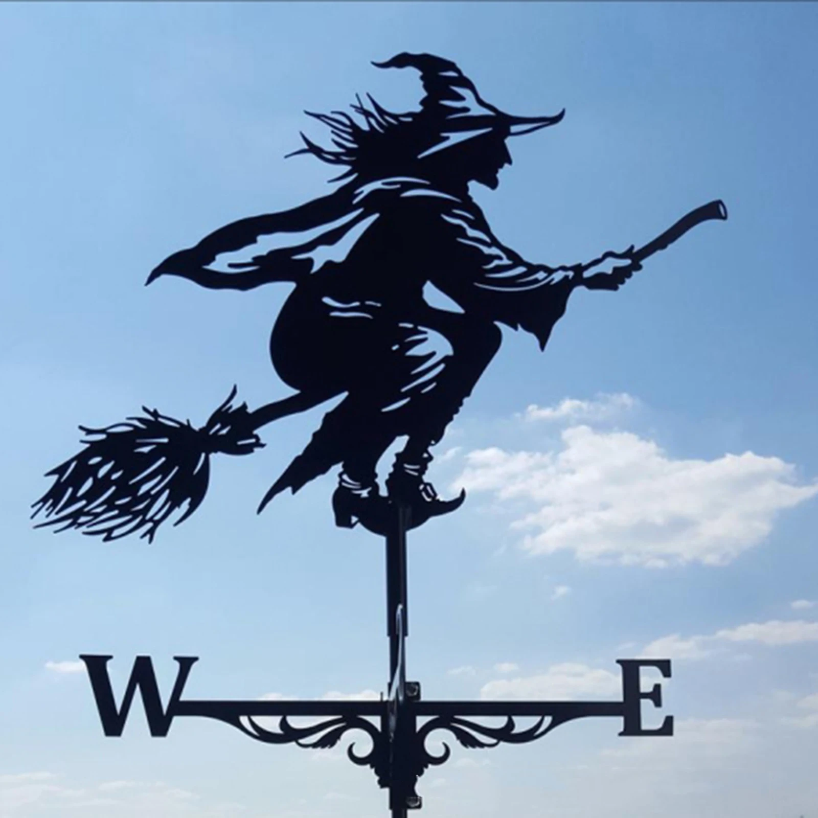 

Vintage Style Iron Witch Weathervane Roof Mount Weather Vane Farm Barn Stake