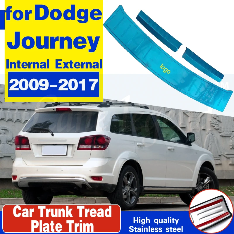 

Car styling Stainless Steel car Rear Bumper Protector Sill Trunk Tread Plate Trim for Dodge Journey/Jcuv 2009-2017