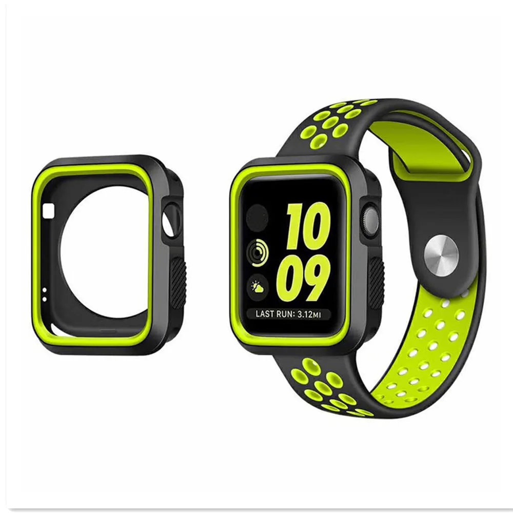 PC Case cover For Apple Watch series 6 SE 5 4 3 44mm 40mm iwatch 42mm/38mm protective silicone protector shell