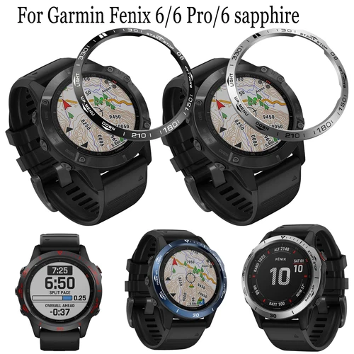Imagen 1 del producto Caja de anillo, cubierta protectora, bisel para Garmin Fenix 6 Pro/6, pulsera inteligente de zafiro, anillo de bisel, fundas de Metal antiarañazos para fenix6