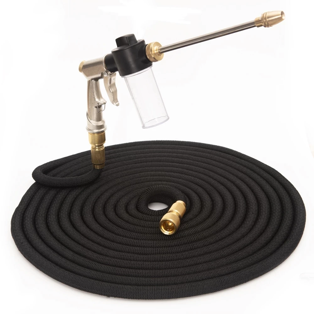 

Расширяемый Двойной Металлический соединитель, катушка из ПВХ, волшебные водяные трубы, садовый водяной шланг высокого давления для сада, фермы, орошения, мойки автомобилей