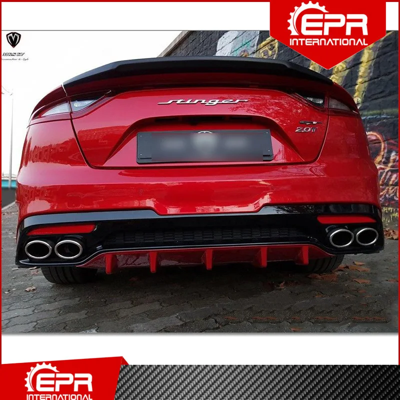 For Kia Stinger Type M Fiberglass Rear Diffuser Add On Stinger FRP Trim Part Fiber Glass Bumper Panel Splitter Racing