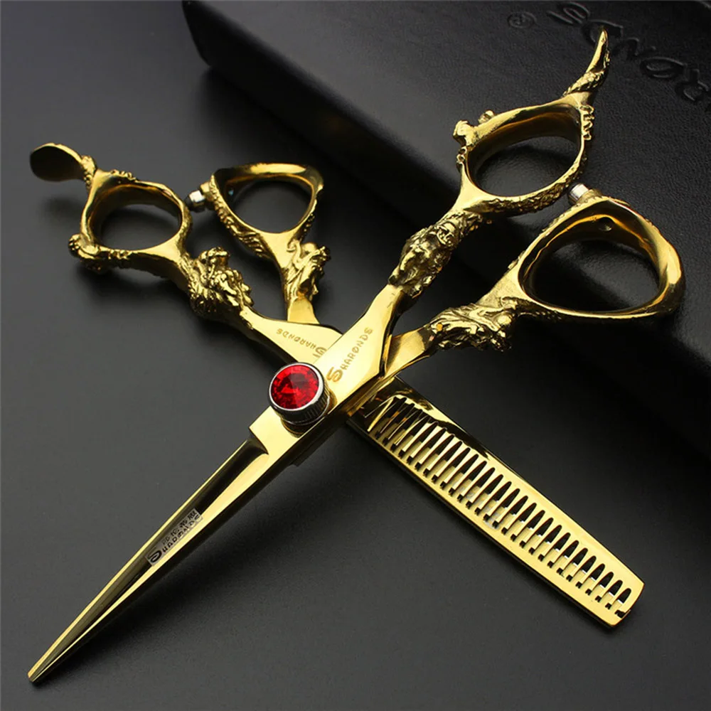 Golden Japan 440c Professional hairdressing scissors 5.5/6/7/7.5/9 inch barber scissor hair stylist dedicated hair scissors sets