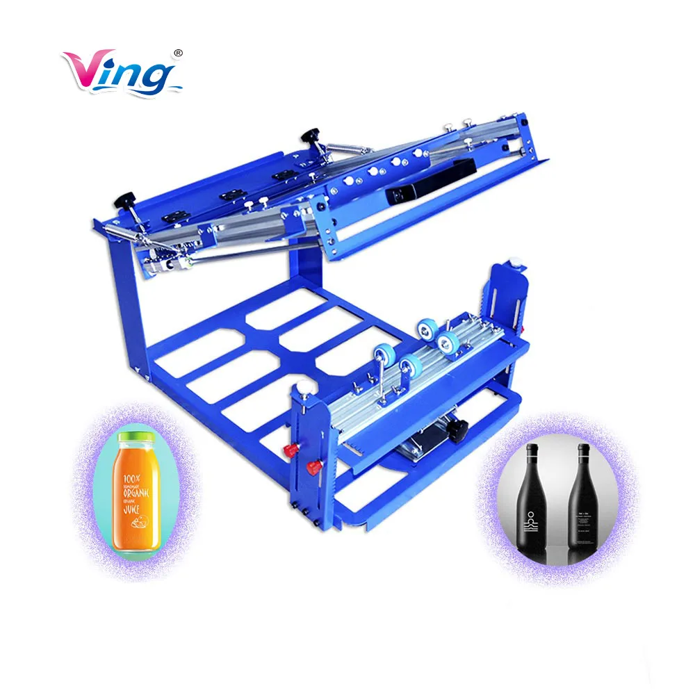 Manual Cylinder Curved Screen Printing Press for Cup / Mug / Bottle with Self-tensioning Frame (Diameter:5.9