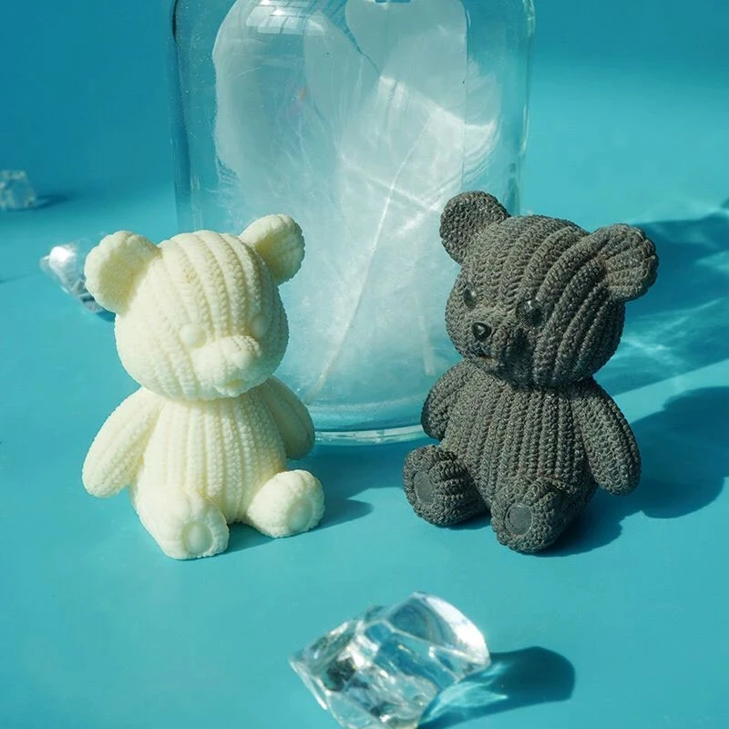 Sweater Bear Candle Silicone Mold for DIY Fondant Chocolate Cake Decorating Ornaments Handicrafts Soap Mold Hand Gift Making