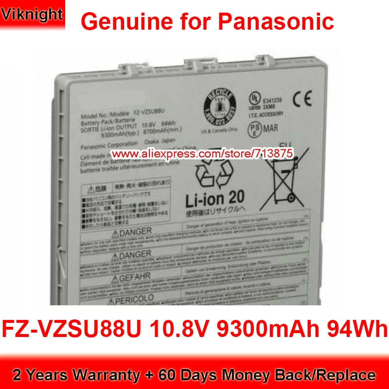 

Genuine FZ-VZSU88U Battery for Panasonic TOUGHPAD FZ-G1 G1P2121VM, FZ-G1FAHLHBA, FZ-G1 MK1 10.8V 9300mAh 94Wh Laptop Battery