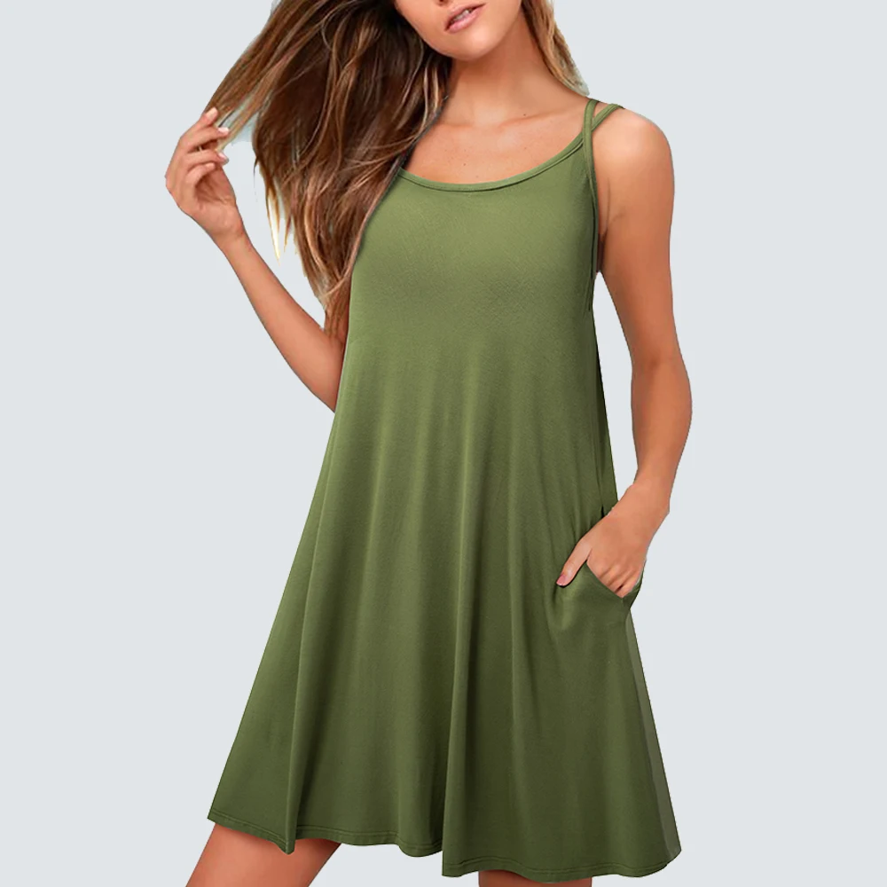 Casual Summer Sexy Backless Sleeveless Dress Women Charming Daily Straight Dress HA217