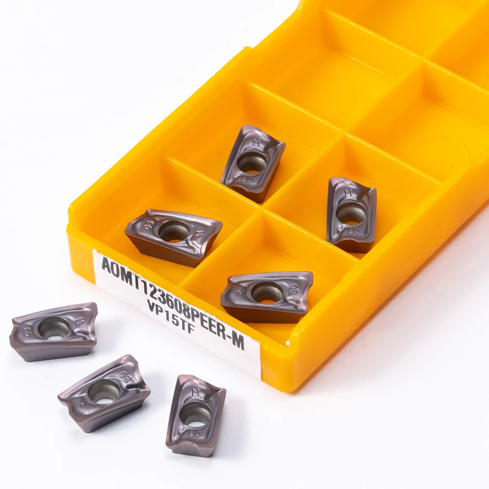 10pcs aomt123608 peer m vp15tf alta qualidade interna de metal aço steeless ferramenta de torneamento de carboneto de 123608 aomt transformando