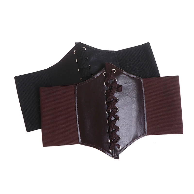 Fashion Corset Wide Belt Pu Leather Slimming Body Belts For Women Elastic Waist Belt Adjustable Dress Waistband