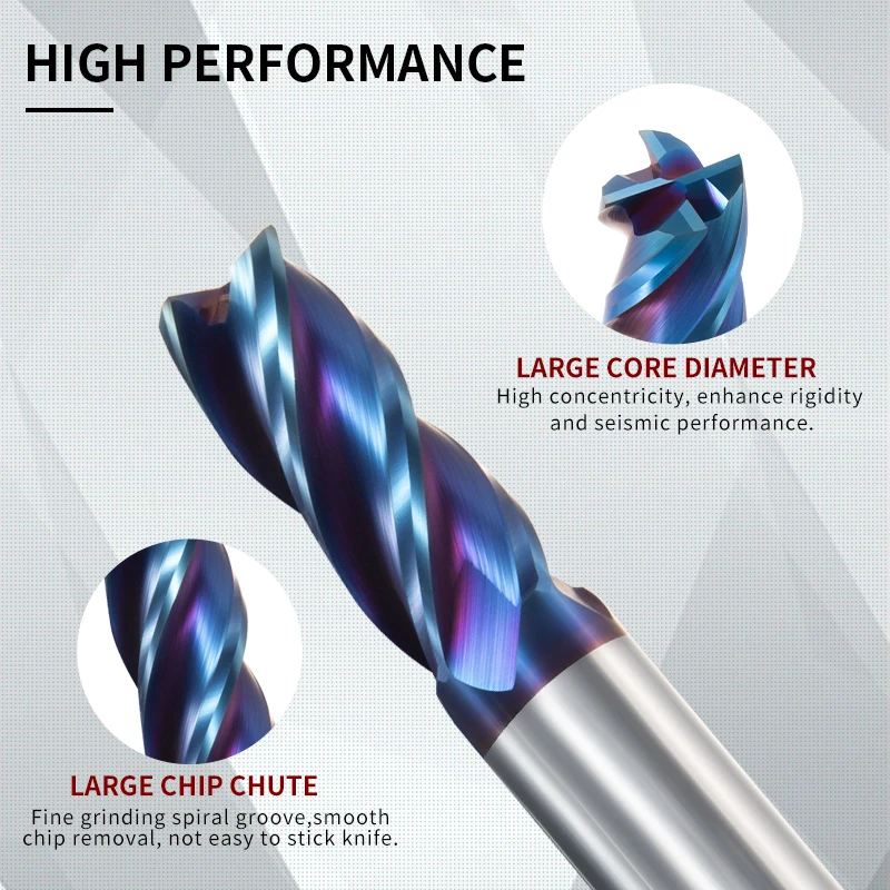 HRC 65 Carbide 4 Flute Flat End Mill Tungsten Cobalt Alloy cnc Turning Processing Tool Diameter 50-100mm Shank Metal Face Router