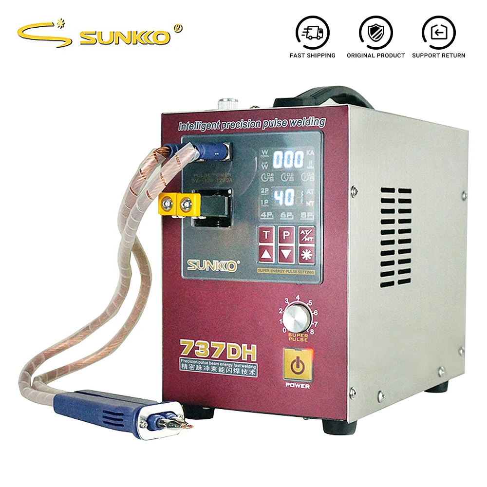 SUNKKO 737DH New Upgrade Induction Delay Spot Welder For 18650 Battery 4.3KW High Power Automatic Pulse Spot Welding Machine