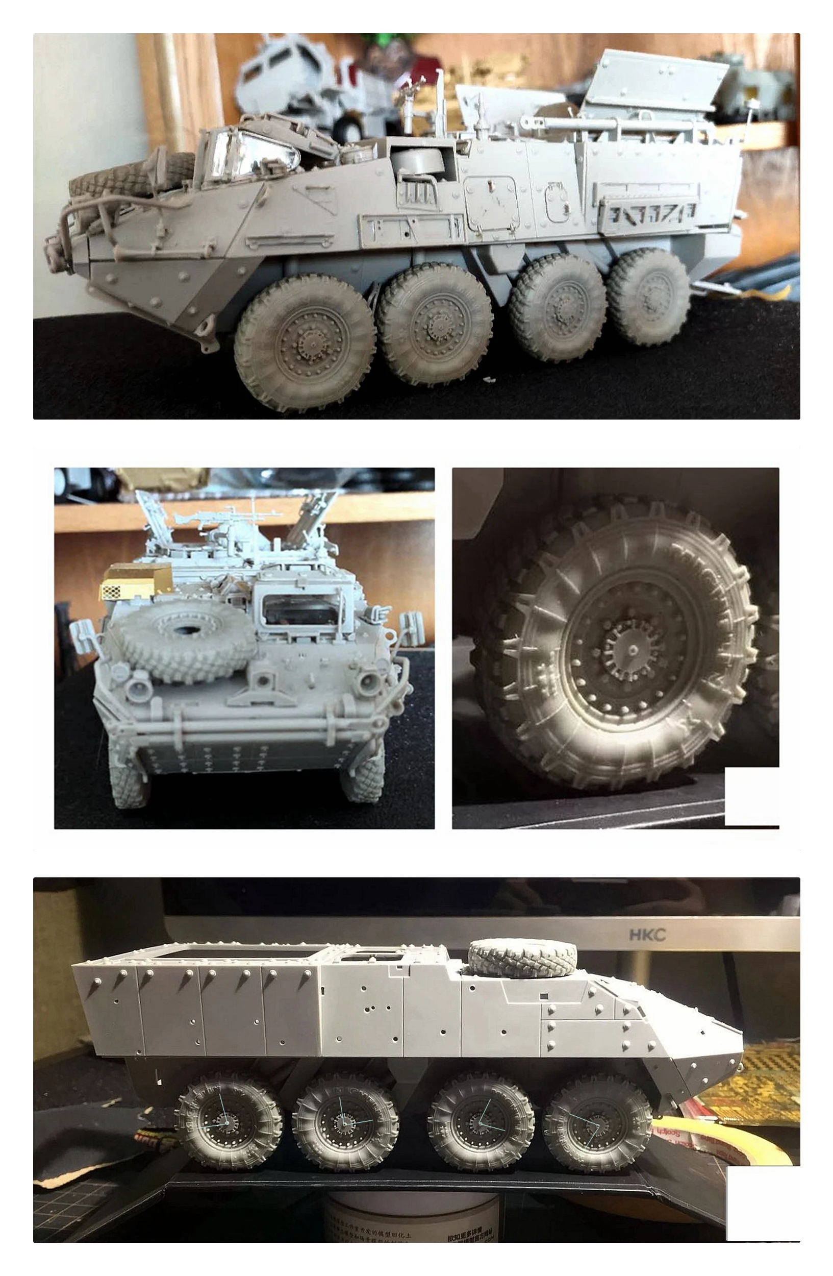 1 / 35(8 pieces) Modification of assembly model  Sagged tyres for all Strykers