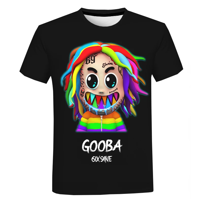 Gooba 6ix9ine 3D Print T Shirt Gooba T Shirt American Rapper 6ix9ine Short Sleeve Men Women Casual Streetwear Hip Hop T-shirt