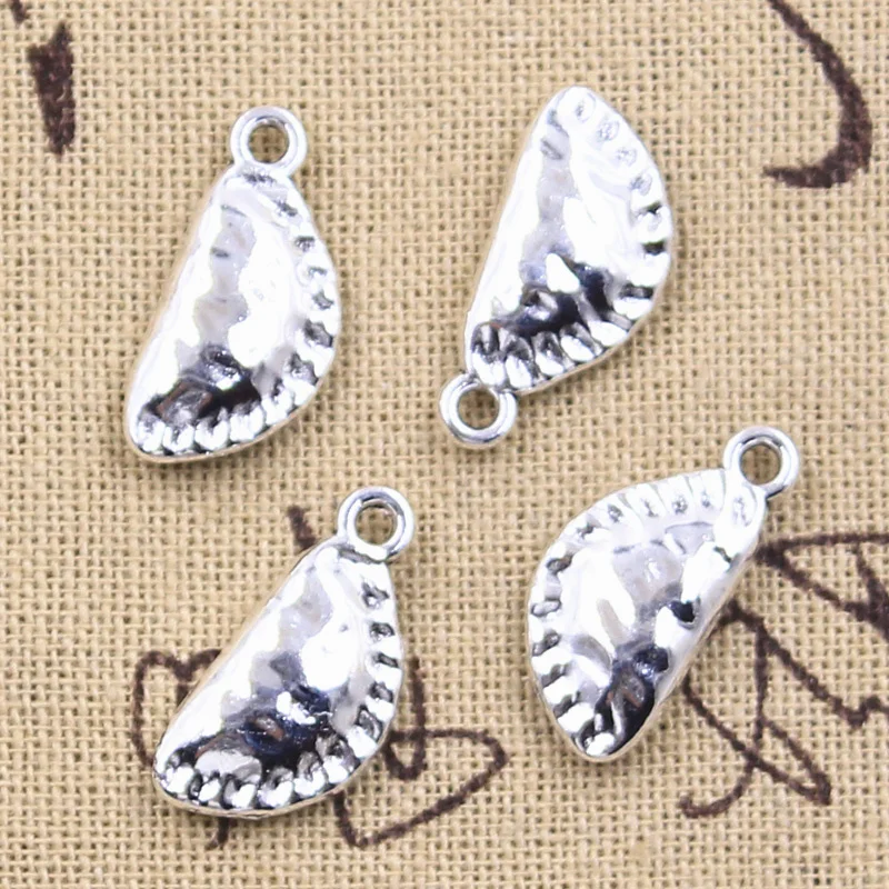 12pcs Charms 3D Dumpling 21x10x4mm Antique Silver Color Pendants DIY Crafts Making Findings Handmade Tibetan Jewelry