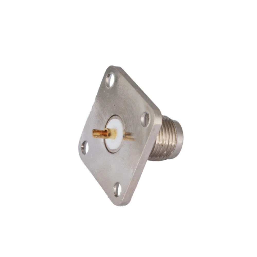 Eightwood 5 pièces TNC Jack femelle RF connecteur coaxial 4 trous montage sur panneau avec tasse à souder large bride pour antenne industrielle sans fil