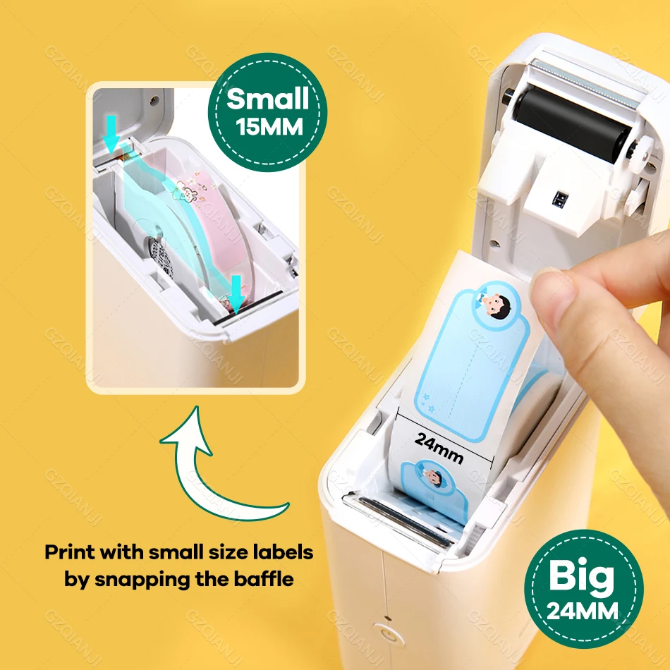 25mm D101 Niimbot Label Thermal Printer Maker Machine With 6 / 9 Rolls Color Cute Label Sticker Paper Rolls D11 Upgrade