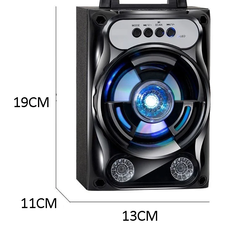 Portable Karaoke Speaker Wireless Bluetooth Speaker System Bass Subwoofer Microphone Support Hands-Free/USB/TF Card/AUX/FM