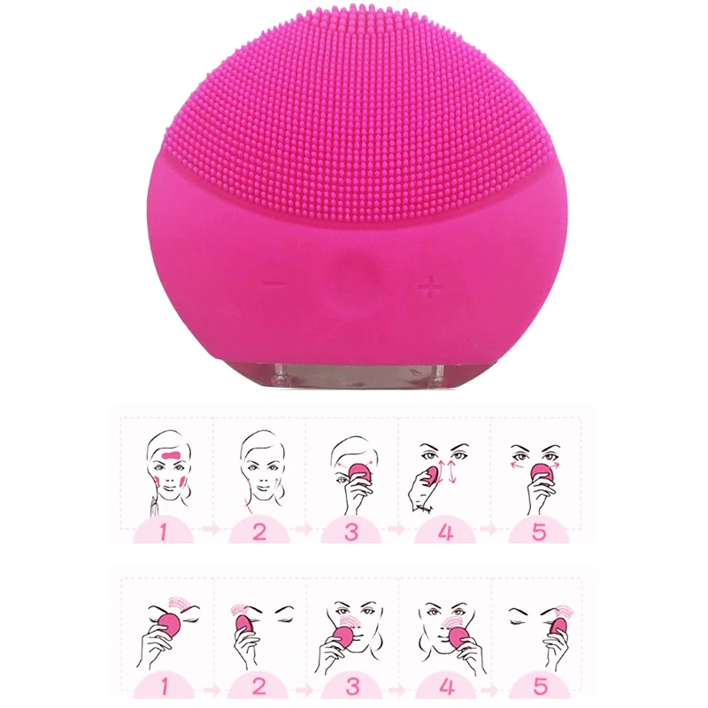 Gift For Babygirl Valentine Silicone Face Cleansing Brush Electric Face Cleanser Facial Cleanser Skin Deep Washing Massage Brush